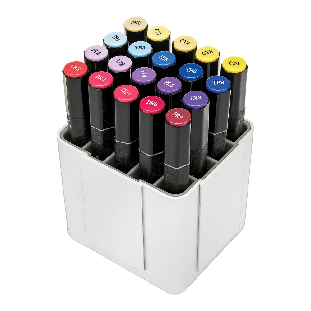 Deflecto Interlocking Marker Organizer - 4.30" Height x 4.40" Width x 3.40" Depth - Desktop - Portable, Stackable - White - Acrylonitrile Butadiene Styrene (ABS) - 1 Each. Picture 8