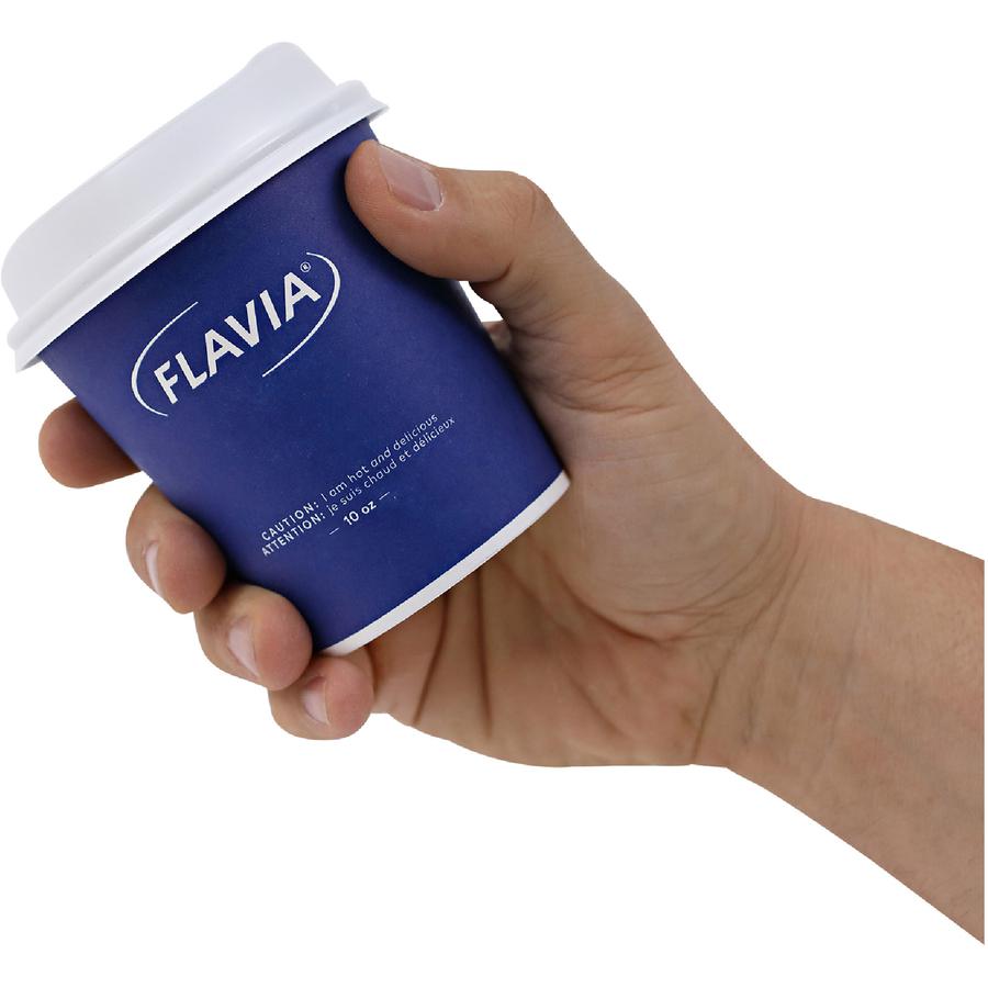 Flavia 10 oz Hot Beverage Paper Cup Lids - 10 fl oz - White - Paper - Beverage, Hot Drink - 1000 / Carton. Picture 2