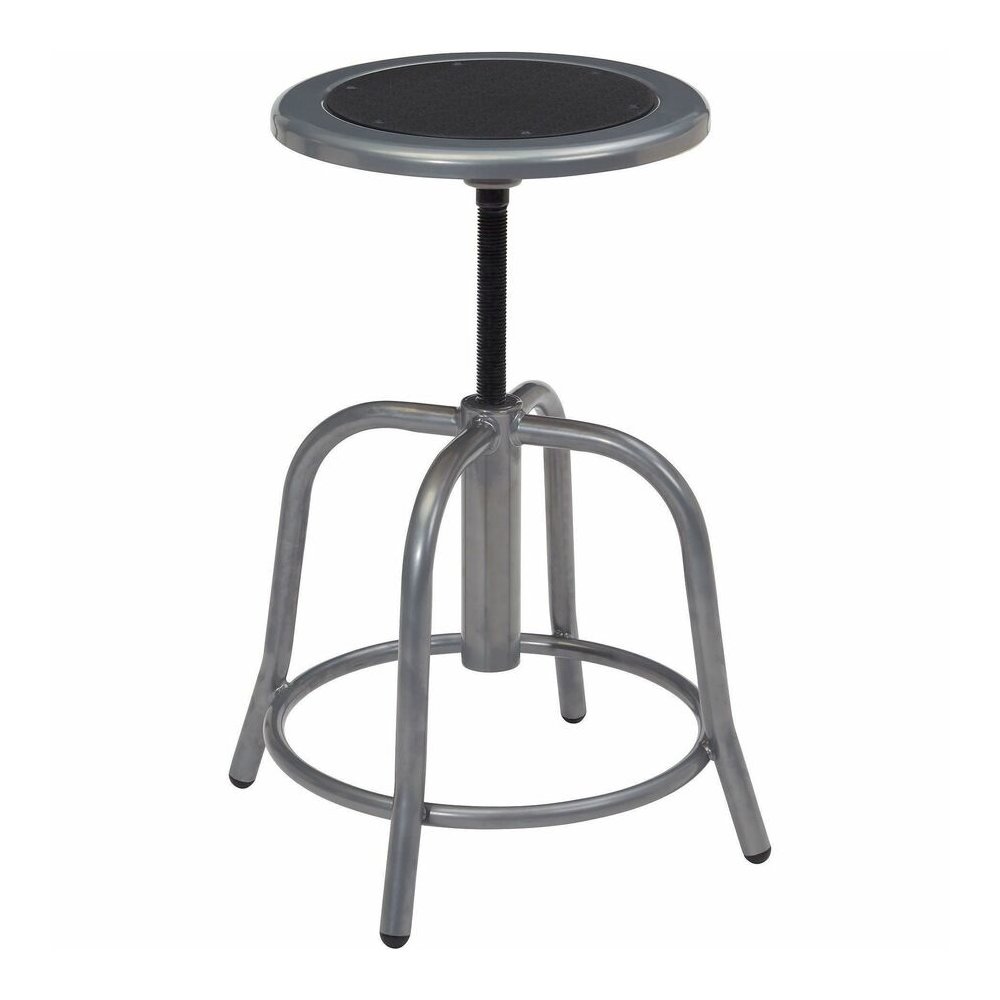 National Public Seating 6800 Series Stools - Black Seat Color - Steel, Metal Seat Material - Gray Frame Color - Steel Frame Material - Curved Leg Base - Steel - 1 Each. Picture 4