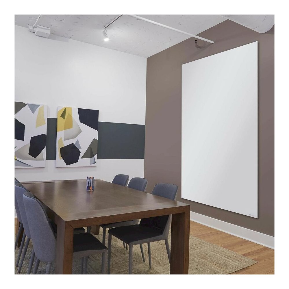 Quartet InvisaMount Vertical Glass Dry-Erase Board - 48x85 - 85" (7.1 ft) Width x 48" (4 ft) Height - White Glass Surface - Rectangle - Vertical - Magnetic - 1 Each. Picture 4