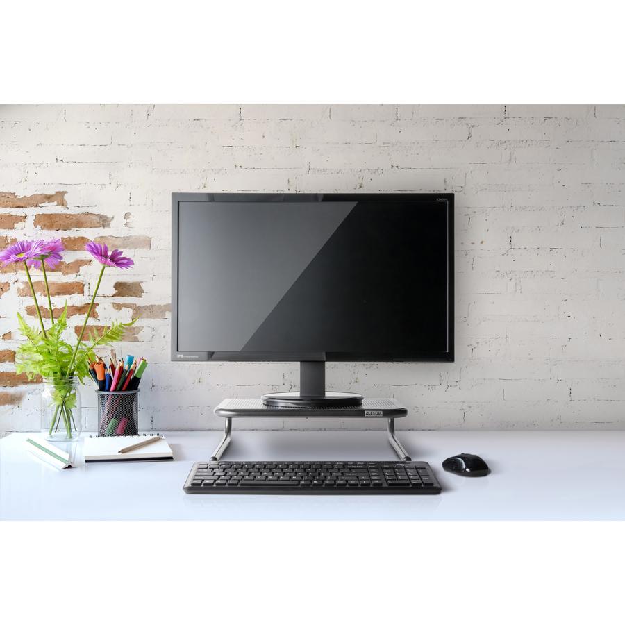 Allsop Metal Art Jr. Monitor Stand - 4" Height x 14" Width x 9" Depth - Powder Coated - Metal - Pearl Black. Picture 2