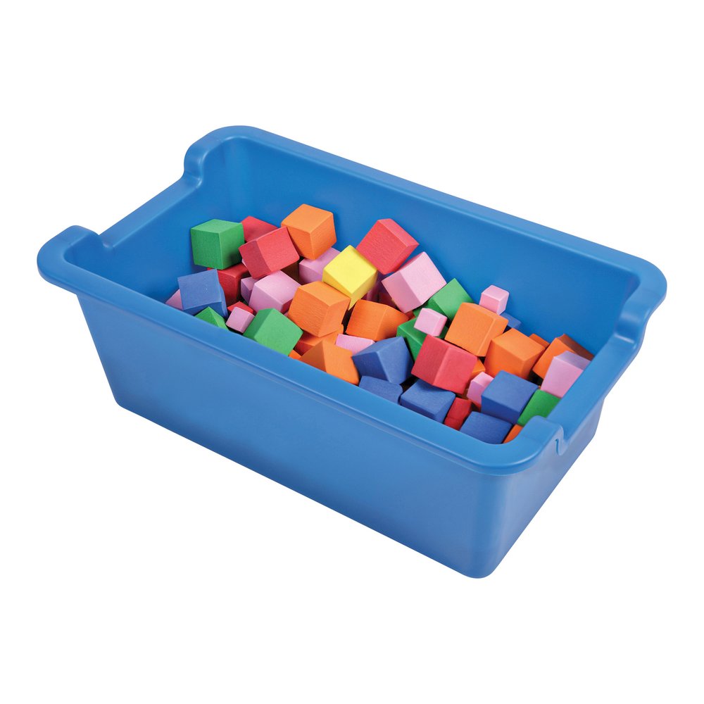 Deflecto Antimicrobial Rectangular Storage Bin - 5.06" Height x 13.24" Width x 8.05" Depth - Antimicrobial, Lightweight, Mold Resistant, Mildew Resistant, Handle, Portable, Stackable - Blue - Polyprop. Picture 7