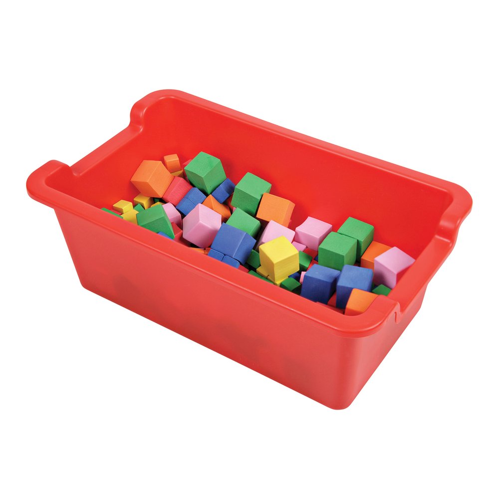 Deflecto Antimicrobial Rectangular Storage Bin - 5.06" Height x 13.24" Width x 8.05" Depth - Antimicrobial, Lightweight, Mold Resistant, Mildew Resistant, Handle, Portable, Stackable - Red - Polypropy. Picture 7