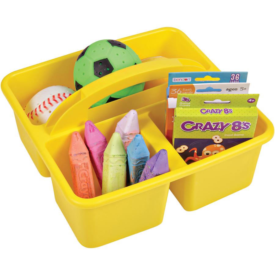 Deflecto Antimicrobial Kids Storage Caddy - 3 Compartment(s) - 5.34" Height x 9.37" Width x 9.32" Depth - Antimicrobial, Lightweight, Portable, Mold Resistant, Mildew Resistant, Durable, Washable, Sta. Picture 2