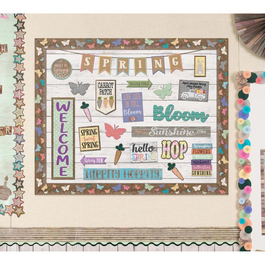 Teacher Created Resources Bulletin Board Roll - Bulletin Board, Poster, Student - 12 ft Height x 48" Width - White Shiplap - Fabric - 1 Roll. Picture 2