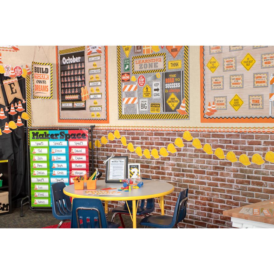 Teacher Created Resources Bulletin Board Roll - Bulletin Board, Poster, Student - 12 ft Height x 48" Width - Red Brick - Fabric - 1 Roll. Picture 2