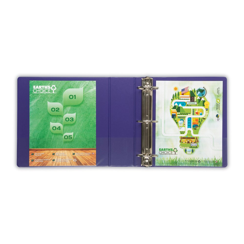 Samsill Earth's Choice Plant-based View Binders - 3" Binder Capacity - Letter - 8 1/2" x 11" Sheet Size - 3 Ring - Fastener: Round Ring - Chipboard, Polypropylene, Plastic - Purple - Recycled - Durabl. Picture 8