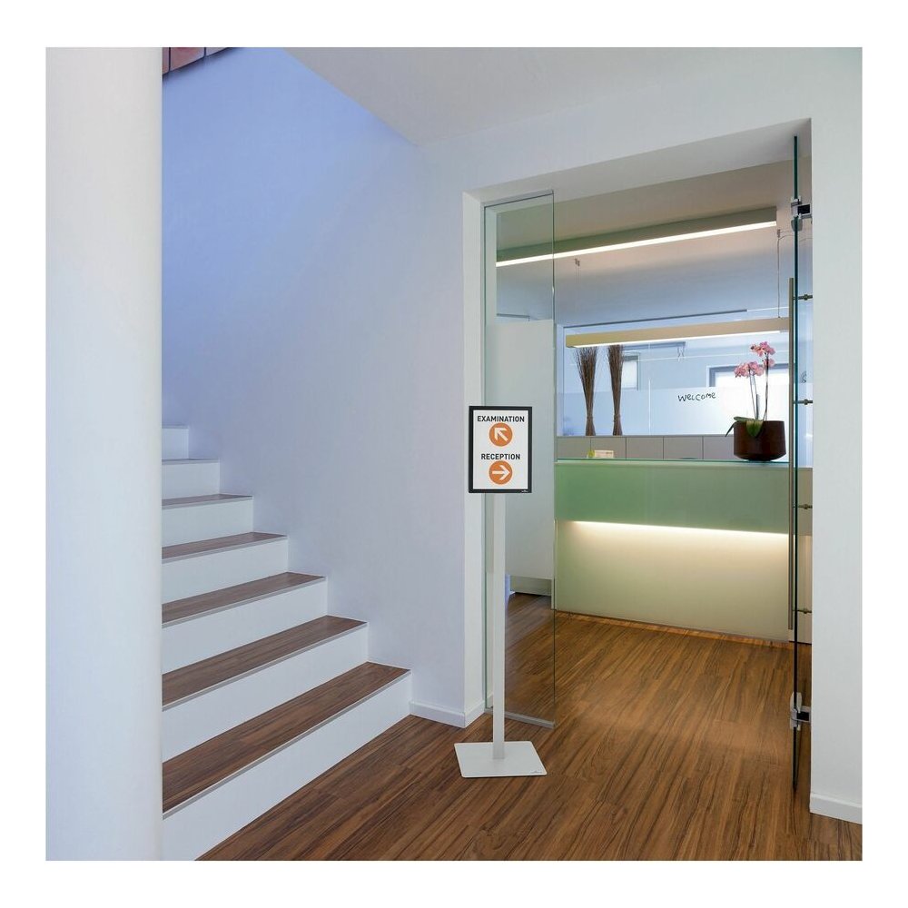 DURABLE Info Basic Floor Stand - Floor - Charcoal Gray - For Reception Area, Waiting Room, Lobby, Trade Show - Double-sided, Weighted Base, Magnetic. Picture 8