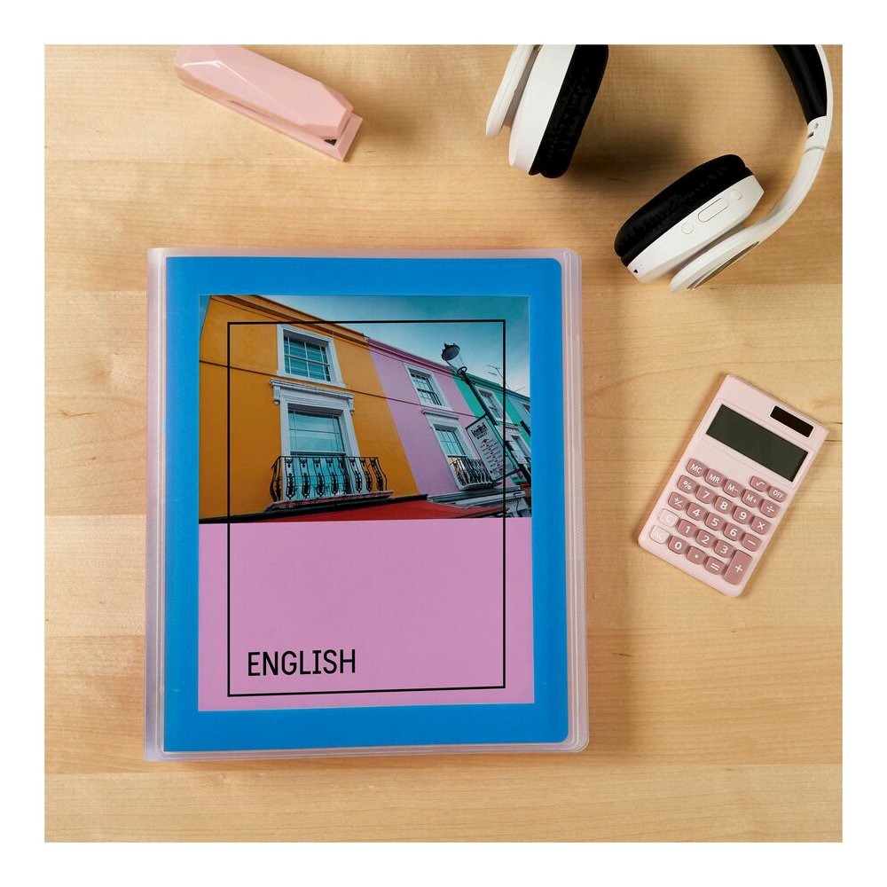 Avery&reg; Flexi-View 3 Ring Binder, 1 Inch Round Rings, 1 Blue Binder - 1" Binder Capacity - Letter - 8 1/2" x 11" Sheet Size - 175 Sheet Capacity - Fastener: Round Ring - Pocket: 1, Inside Back - Po. Picture 4