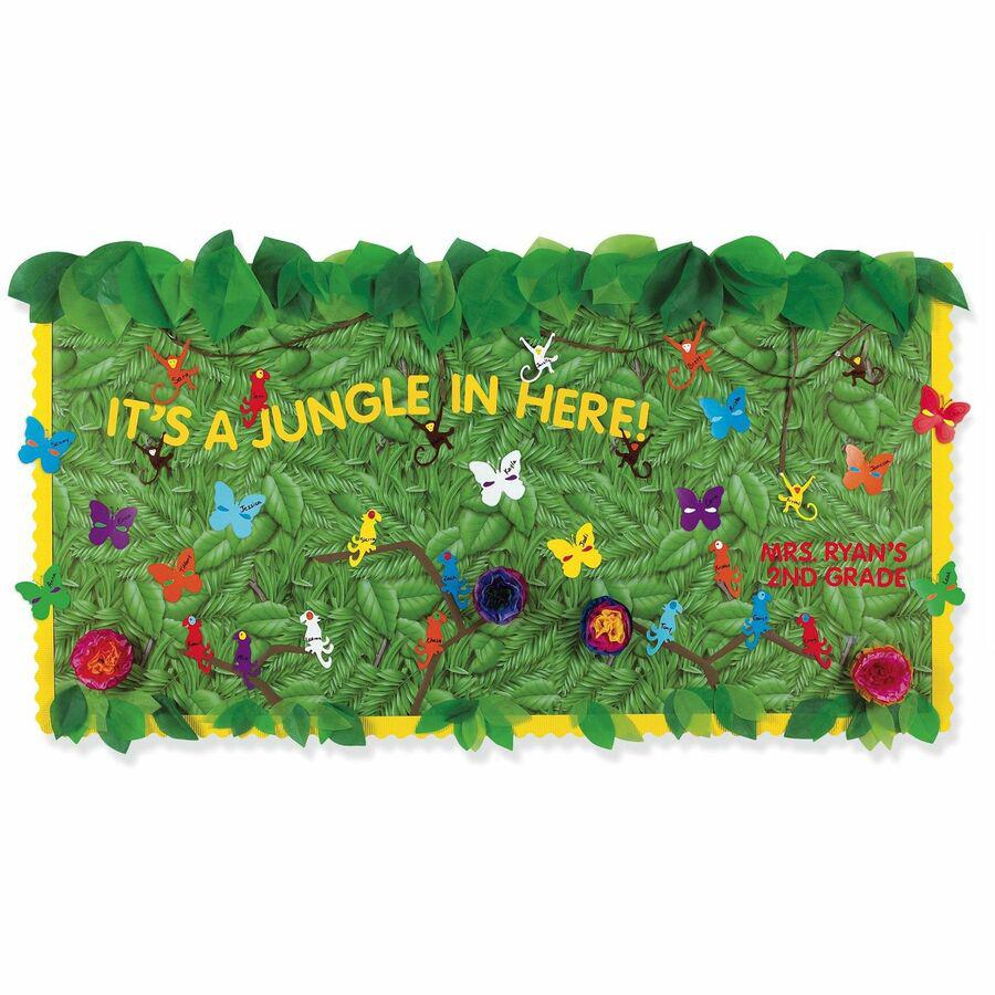 Fadeless Bulletin Board Paper Rolls - Classroom, Door, File Cabinet, School, Home, Office Project, Display, Table Skirting, Party, Decoration - 48"Width x 50 ftLength - 1 Roll - Tropical Foliage - Pap. Picture 2