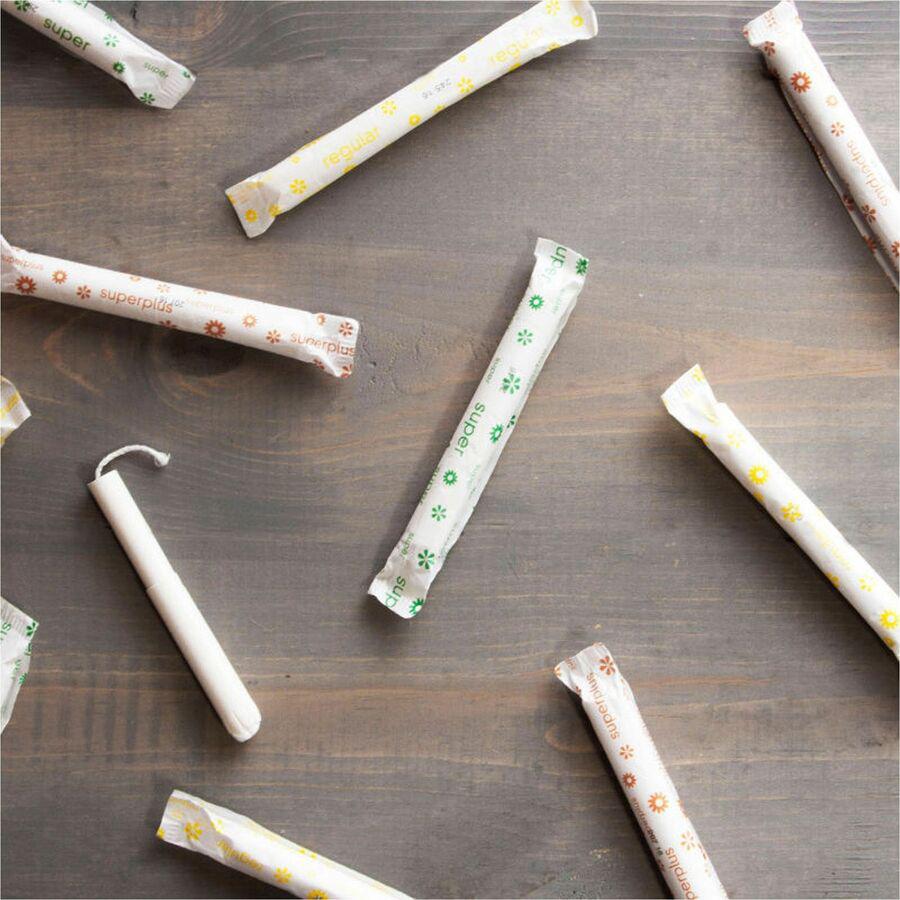 Tampon Tribe Organic Tampons - Cardboard Applicator - 250 / Carton - Hypoallergenic, Chlorine-free, Absorbent, Anti-leak. Picture 2