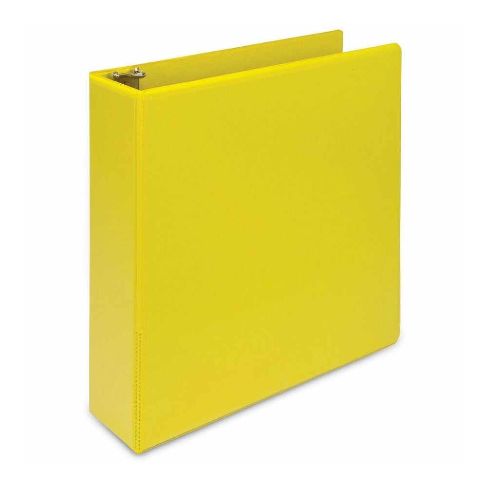 Samsill Durable Three-Ring View Binder - 2" Binder Capacity - 475 Sheet Capacity - 3 Ring - Fastener: D-Ring - Pocket: 2, Internal - Polypropylene, Chipboard - Yellow - Recycled - Durable, PVC-free, I. Picture 2