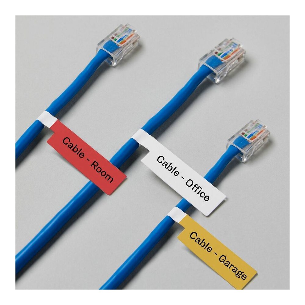 Avery&reg; Cable Labels, P-Style, 1.02" x 3.3" , 300 Total (61540) - Waterproof - 1 1/64" Width x 3 19/64" Length - Permanent Adhesive - P-shaped - Laser, Inkjet - White - Film - 30 / Sheet - 10 Total. Picture 7