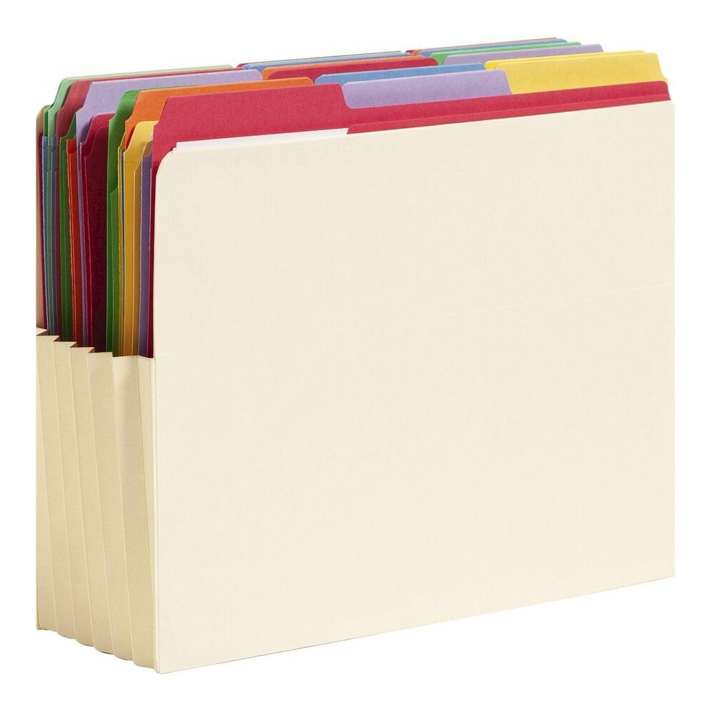Smead Straight Tab Cut Letter Recycled File Pocket - 8 1/2" x 11" - 5 1/4" Expansion - 2 Plys - Manila Paper - Manila - Tear Resistant - 10% Recycled - 10 / Box. Picture 5