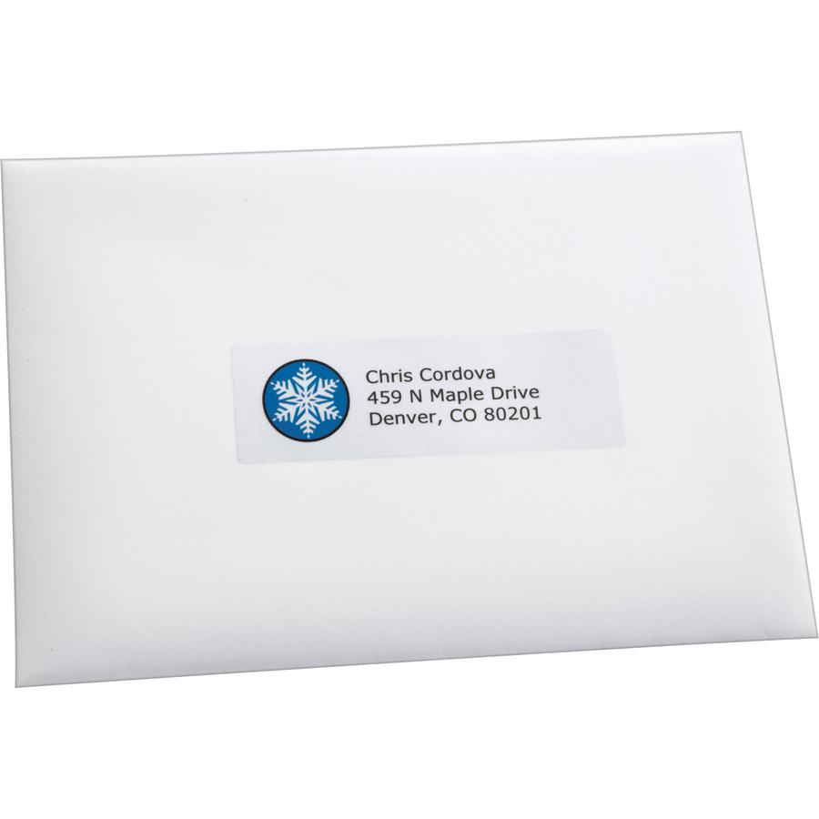 Avery&reg; Easy Peel Inkjet Printer Mailing Labels - 1 21/64" Width x 4" Length - Permanent Adhesive - Rectangle - Inkjet - Matte - Clear - Film - 14 / Sheet - 25 Total Sheets - 350 Total Label(s) - 3. Picture 2