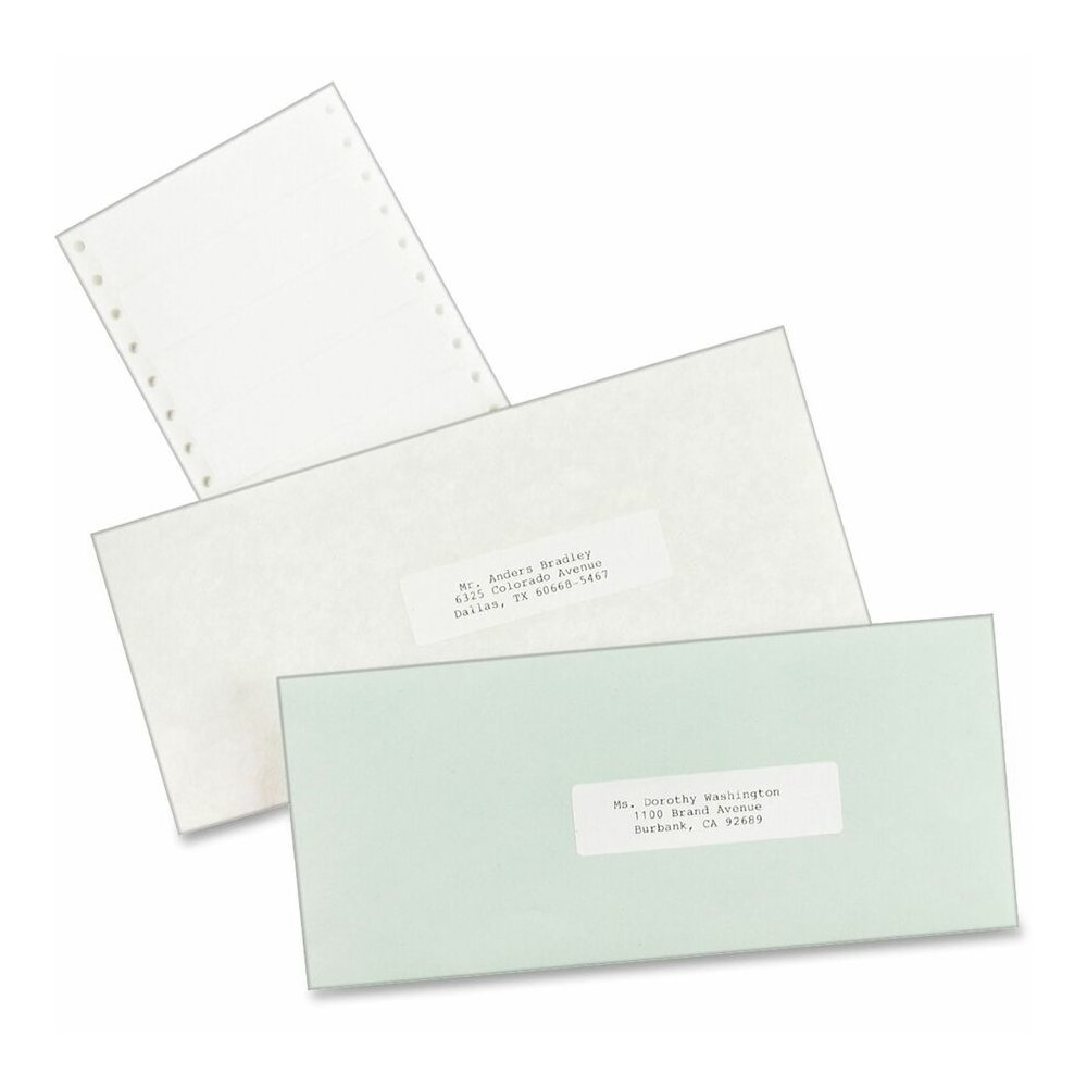 Avery&reg; Address Label - 1 15/16" Width x 4" Length - Permanent Adhesive - Dot Matrix - White - 1 / Sheet - 5000 Total Label(s) - 5000 / Box. Picture 3