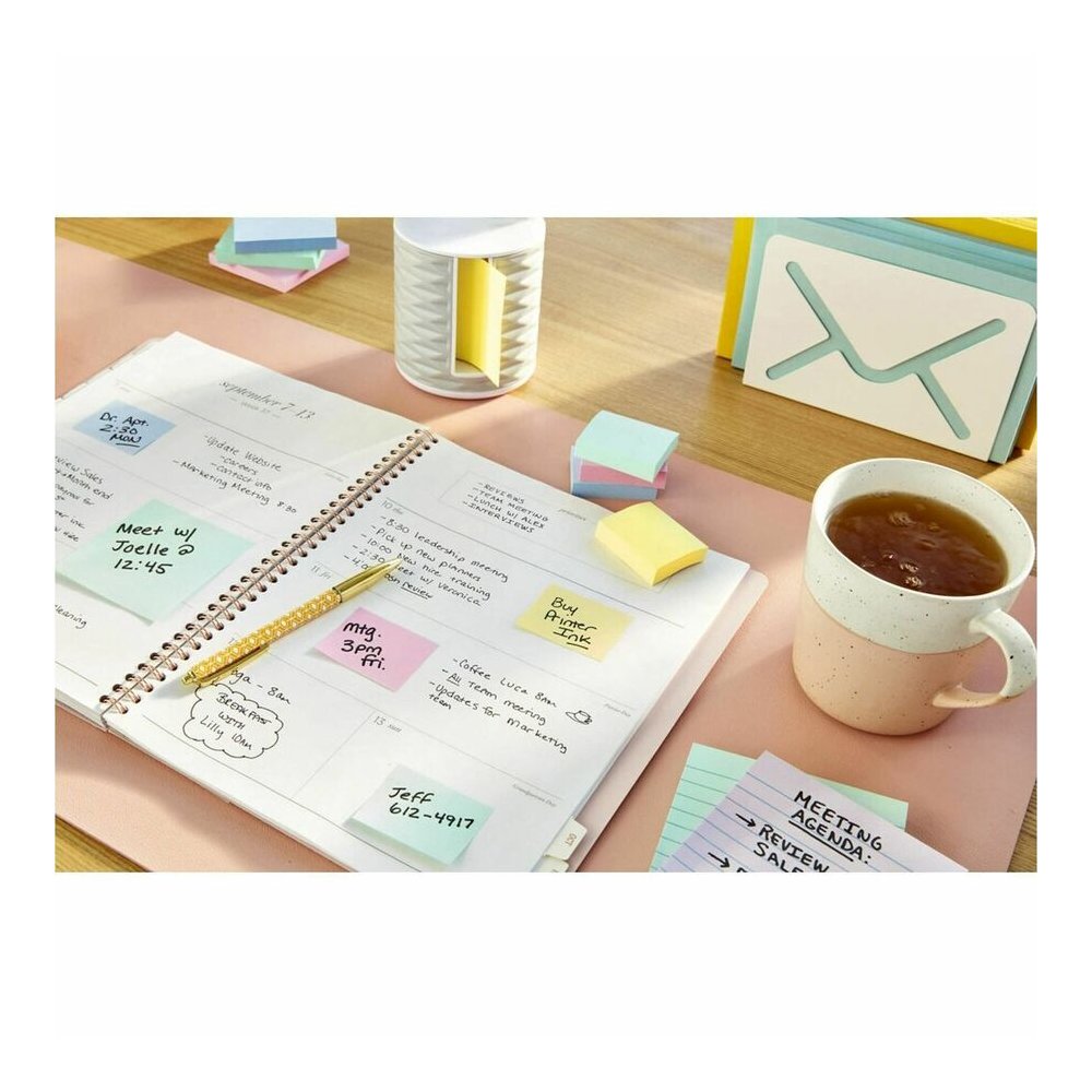 Post-it&reg; Greener Notes - 1200 - 1 1/2" Flag/Note Width x 2" Flag/Note Length - Rectangle - 100 Sheets per Pad - Unruled - Yellow - Paper - Self-adhesive, Repositionable - Recycled - 1 Pack. Picture 5