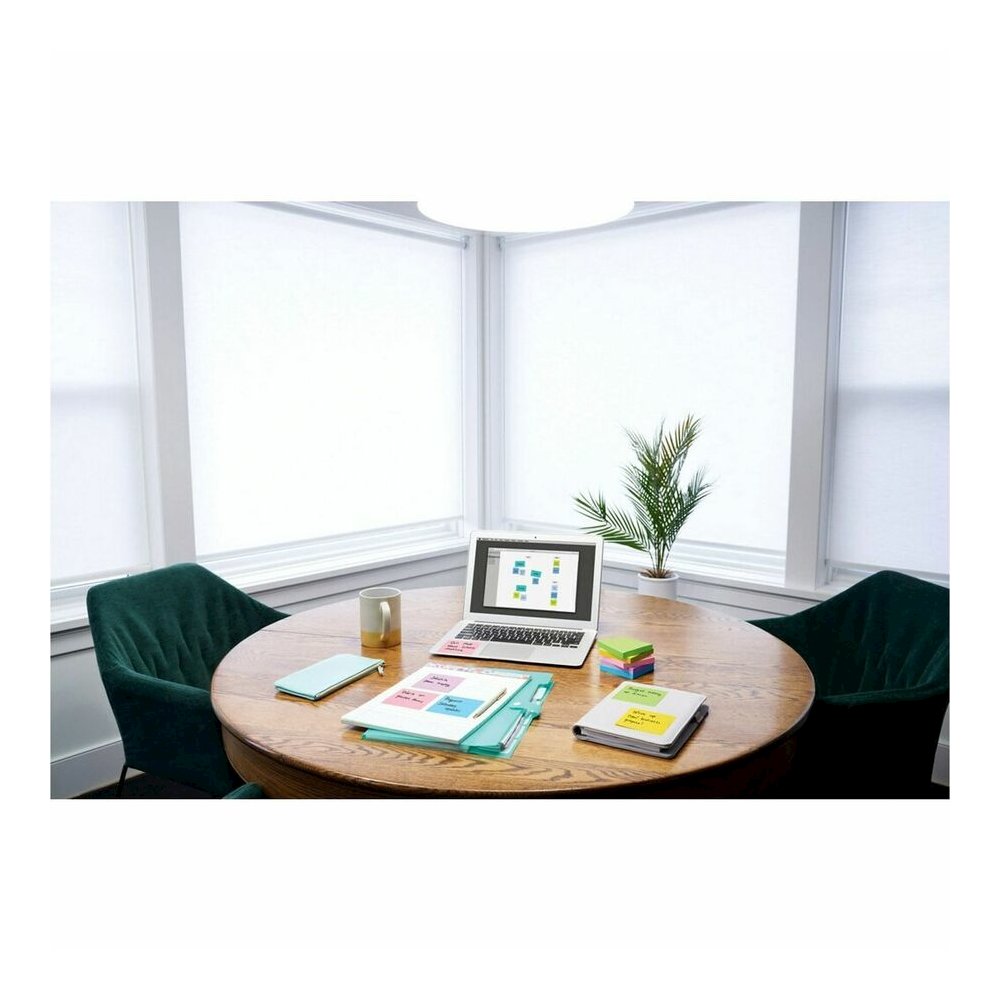 Post-it&reg; Notes - Floral Fantasy Color Collection - 1400 - 3" Flag/Note Width x 3" Flag/Note Length - Square - 100 Sheets per Pad - Unruled - Limeade, Citron, Iris Infusion, Positively Pink, Blue P. Picture 7