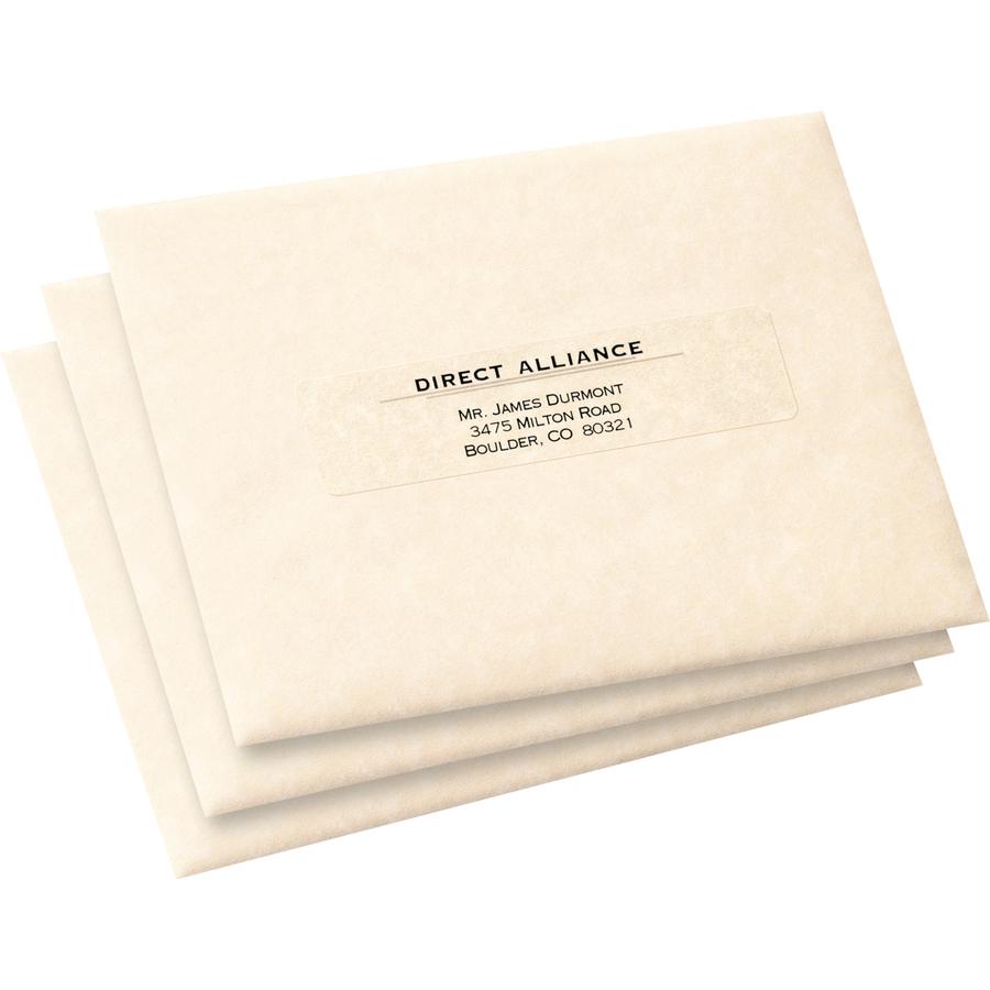 Avery&reg; Easy Peel Return Address Labels - 1" Width x 4" Length - Permanent Adhesive - Rectangle - Laser - Matte - Clear - Film - 20 / Sheet - 50 Total Sheets - 1000 Total Label(s) - 1000 / Box. Picture 4