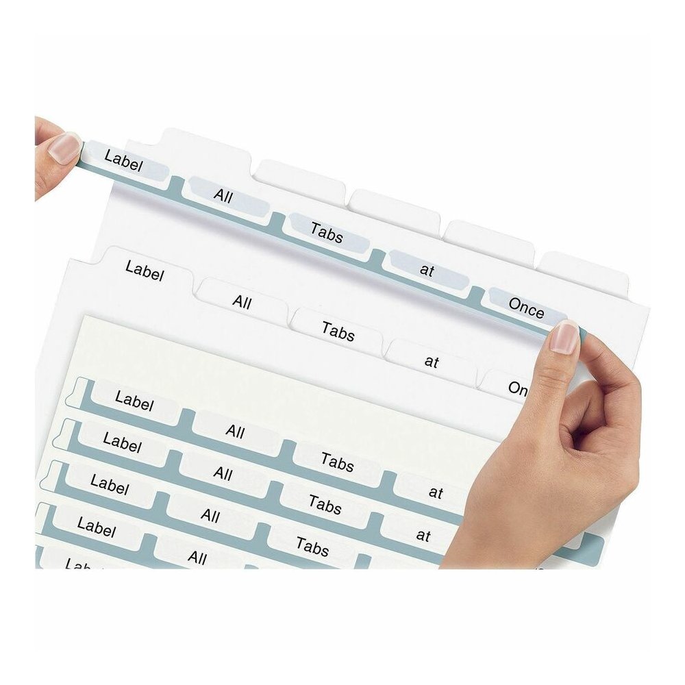 Avery&reg; Print & Apply Clear Label Dividers - Index Maker Easy Apply Label Strip - 25 x Divider(s) - 5 Tab(s)/Set - 8.5" Divider Width x 11" Divider Length - Letter - 3 Hole Punched - Clear Paper Di. Picture 4