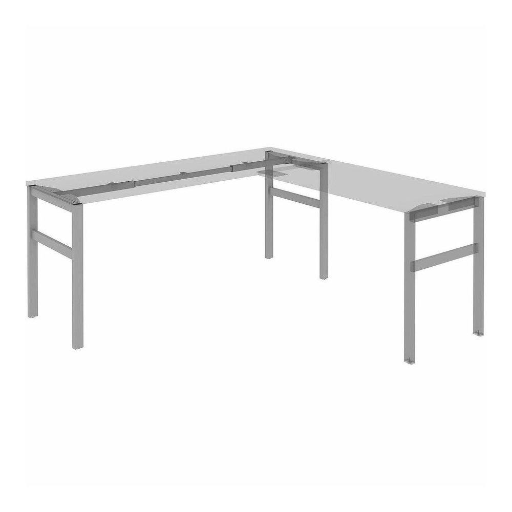 Lorell Table Base - Powder Coated H-shaped, Silver Base - 28.50" Height x 71.60" Width x 23.20" Depth - Metal Base Material - 1 Each. Picture 7