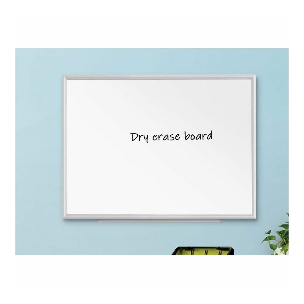 Lorell Aluminum Frame Dry-erase Board - 60" (5 ft) Width x 36" (3 ft) Height - White Styrene Surface - Aluminum Frame - Marker Tray, Write-on, Wipe-off - Assembly Required - 1 Each. Picture 2