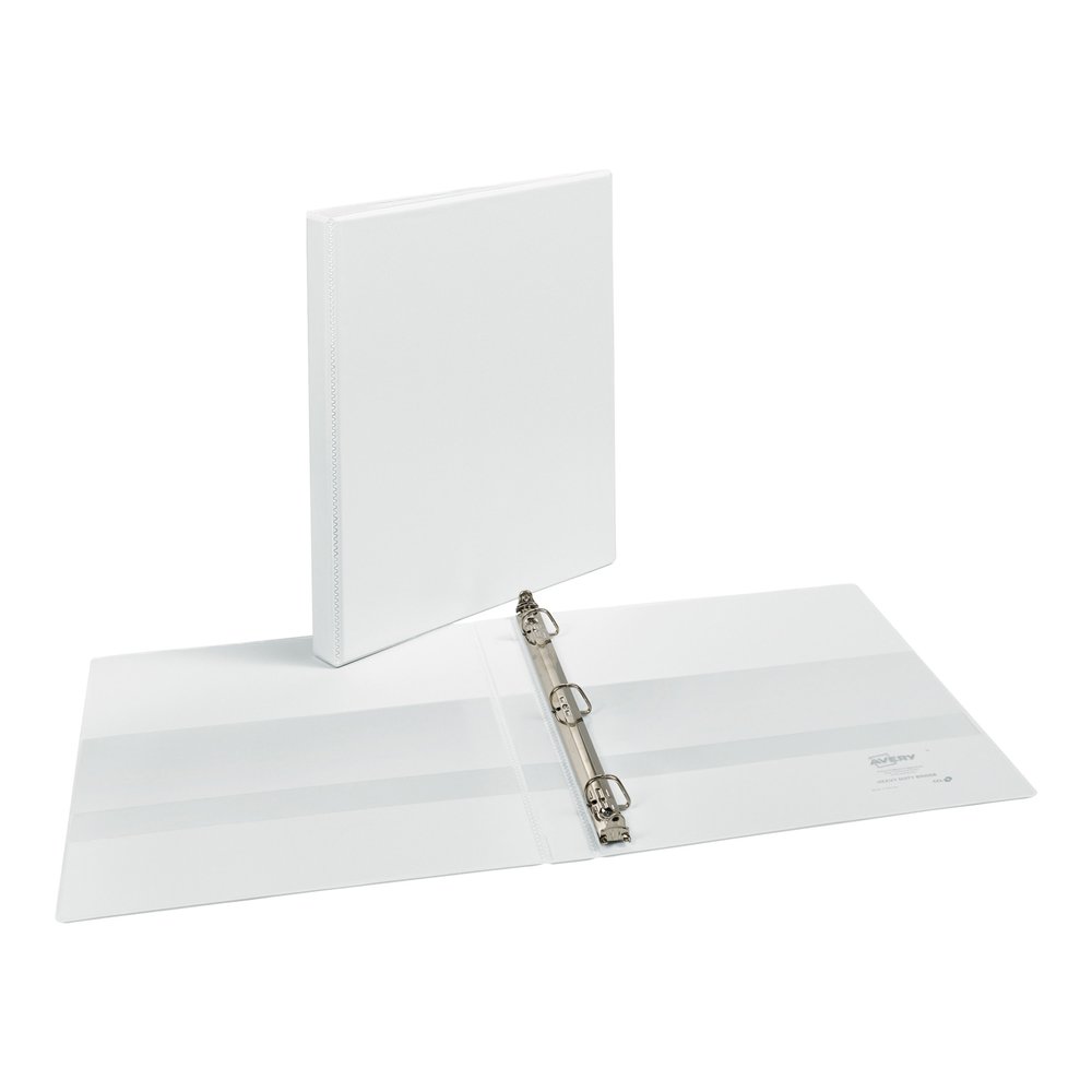 Avery&reg; Heavy-duty Nonstick View Binder - 1/2" Binder Capacity - Letter - 8 1/2" x 11" Sheet Size - 120 Sheet Capacity - 3 Ring - Fastener: Slant D-Ring - Pocket: 4, Internal - Poly - White - Recyc. Picture 4