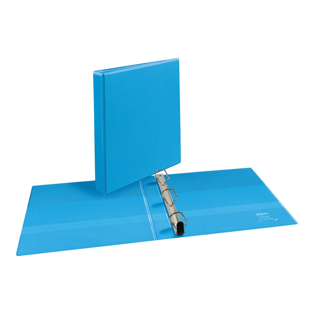 Avery&reg; Heavy-duty Nonstick View Binder - 1" Binder Capacity - Letter - 8 1/2" x 11" Sheet Size - 220 Sheet Capacity - 3 Ring - Fastener: Slant D-Ring - Pocket: 4, Internal - Poly - Light Blue - Re. Picture 3
