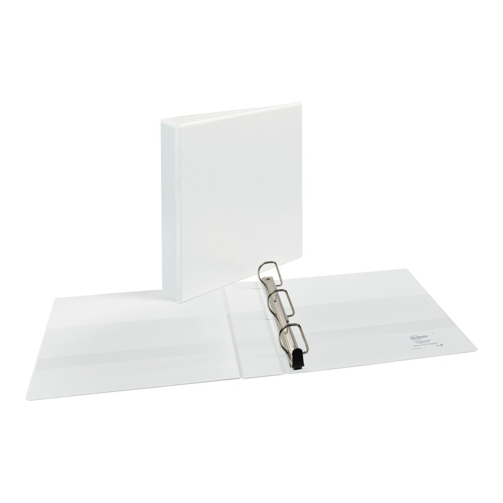 Avery&reg; Heavy-duty Nonstick View Binder - 1 1/2" Binder Capacity - Letter - 8 1/2" x 11" Sheet Size - 375 Sheet Capacity - 3 Ring - Fastener: Slant D-Ring - Pocket: 4, Internal - Poly - White - Rec. Picture 3