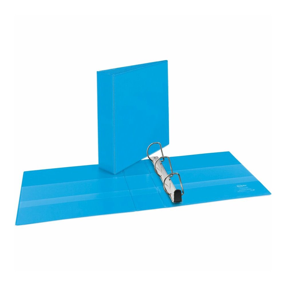 Avery&reg; Heavy-duty Nonstick View Binder - 2" Binder Capacity - Letter - 8 1/2" x 11" Sheet Size - 500 Sheet Capacity - 3 Ring - Fastener: Slant D-Ring - Pocket: 4, Internal - Poly - Light Blue - Re. Picture 3