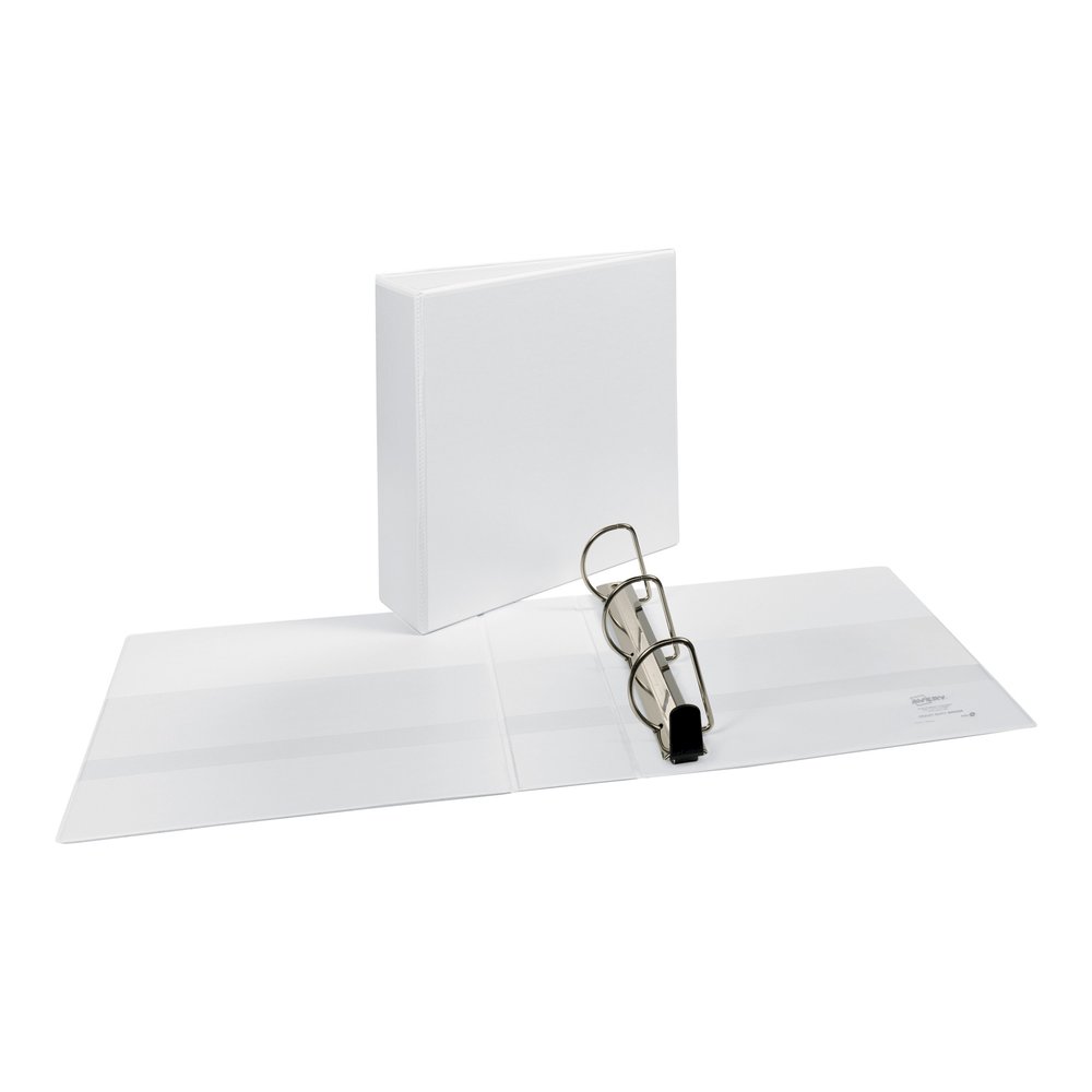 Avery&reg; Heavy-duty Nonstick View Binder - 3" Binder Capacity - Letter - 8 1/2" x 11" Sheet Size - 600 Sheet Capacity - 3 Ring - Fastener: Slant D-Ring - Pocket: 4, Internal - Poly - White - Recycle. Picture 4