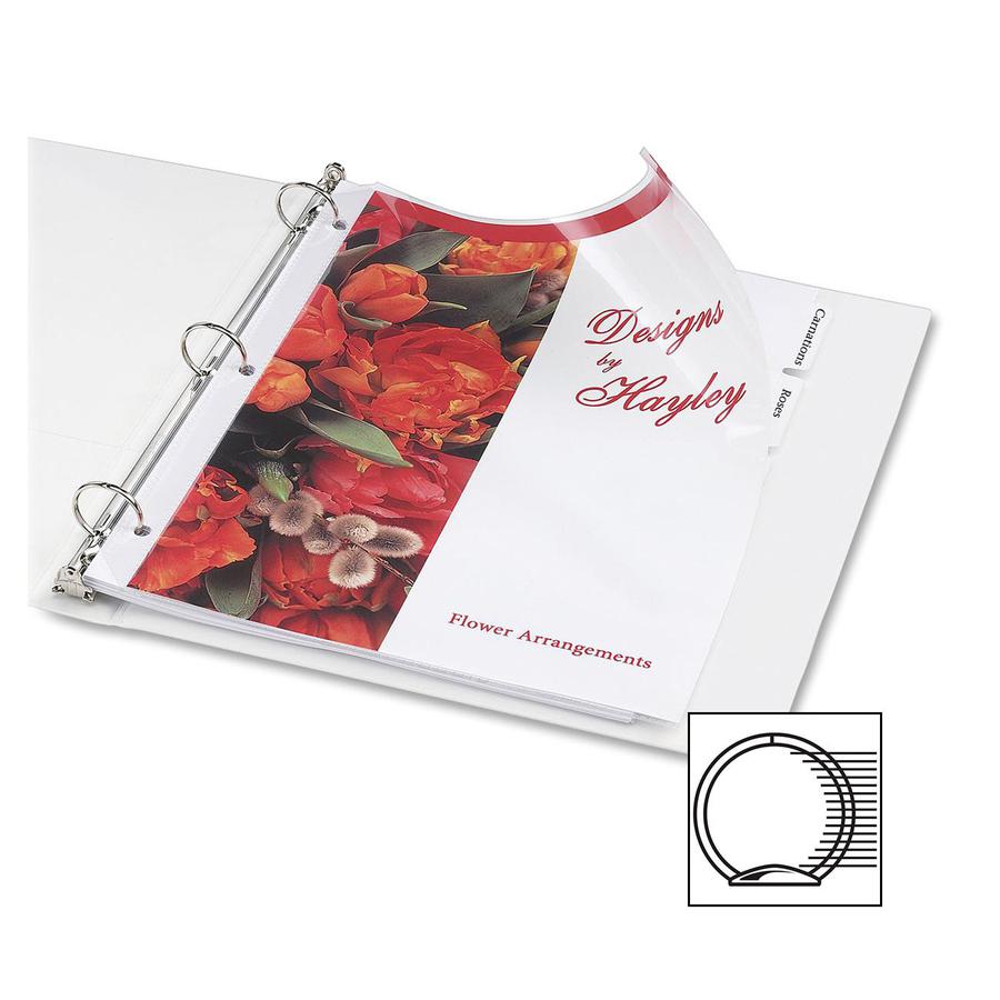 Avery&reg; Economy View Binder - 1" Binder Capacity - Statement - 5 1/2" x 8 1/2" Sheet Size - 175 Sheet Capacity - 3 Ring - Fastener: Round Ring - Pocket: 2, Internal - Vinyl, Chipboard - White - 10.. Picture 2