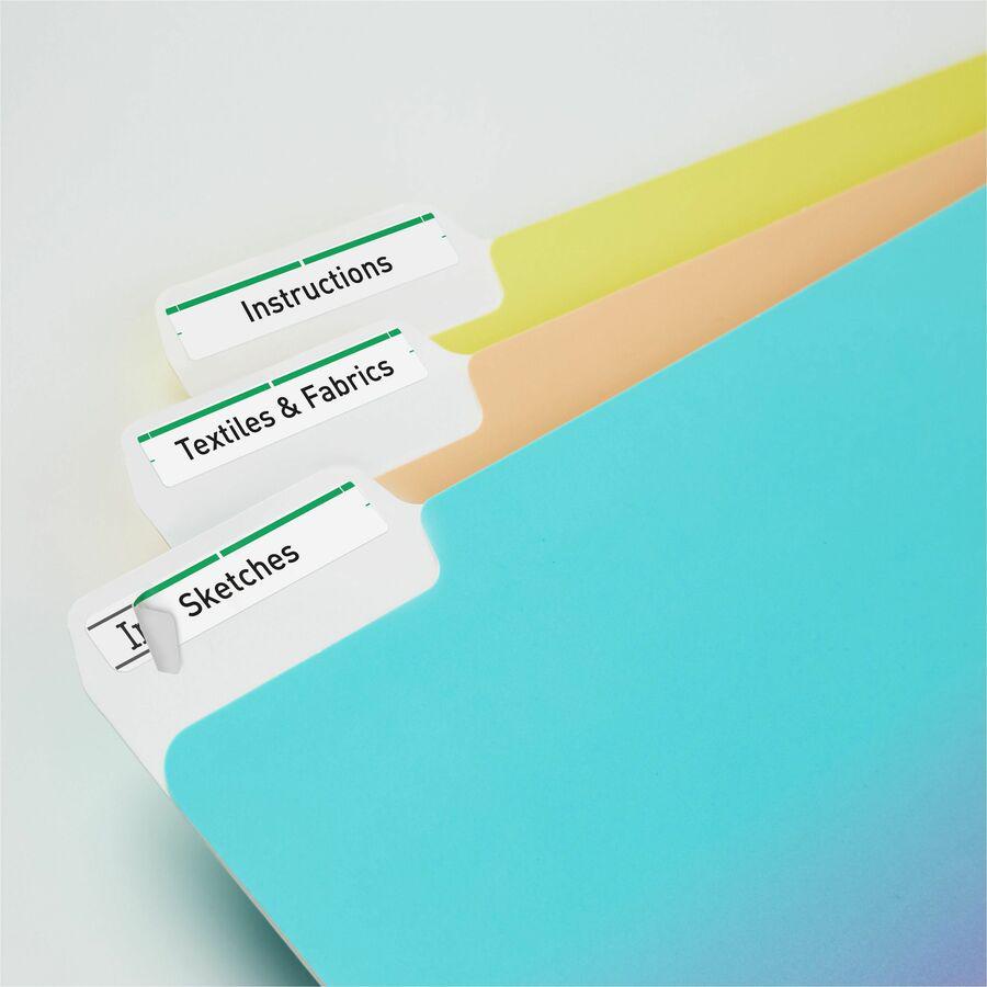 Avery&reg; TrueBlock File Folder Labels - 2/3" Width x 3 7/16" Length - Permanent Adhesive - Rectangle - Inkjet, Laser - Matte - Green - Paper - 30 / Sheet - 50 Total Sheets - 1500 Total Label(s) - 15. Picture 2