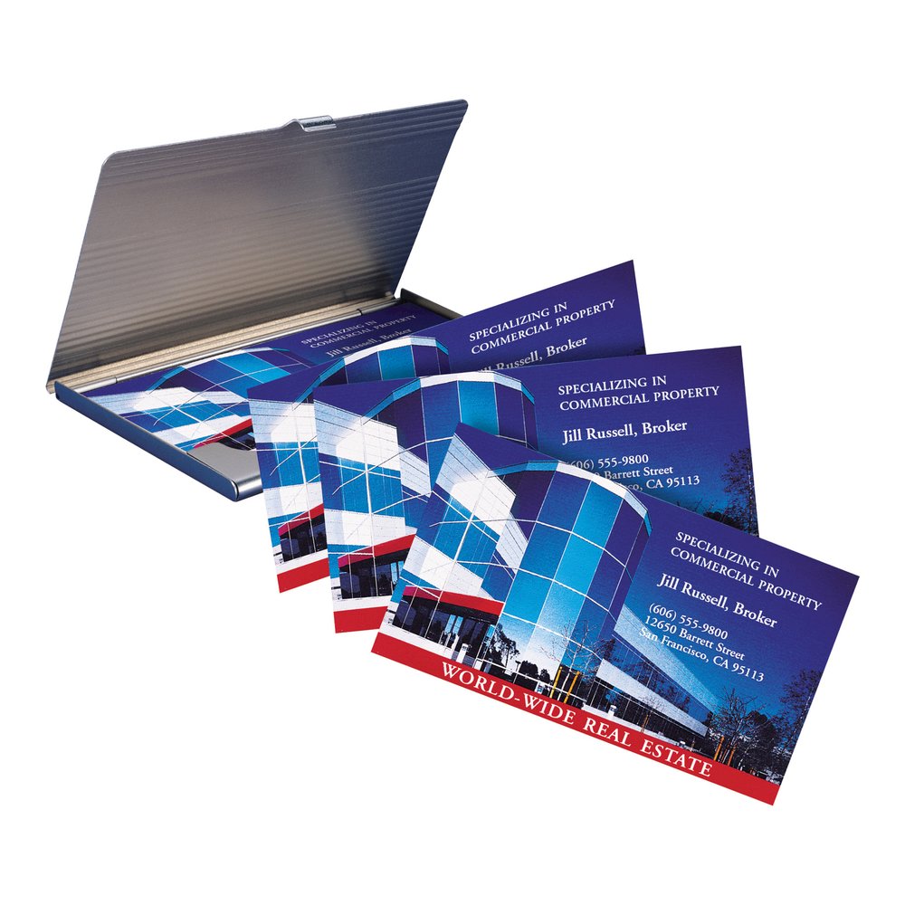 Avery&reg; Sure Feed Business Cards - 97 Brightness - A4 - 8 1/2" x 11" - 80 lb Basis Weight - 216 g/m² Grammage - Matte - Perforated, Heavyweight, Rounded Corner, Print-to-the-edge, Jam-free, Un. Picture 2