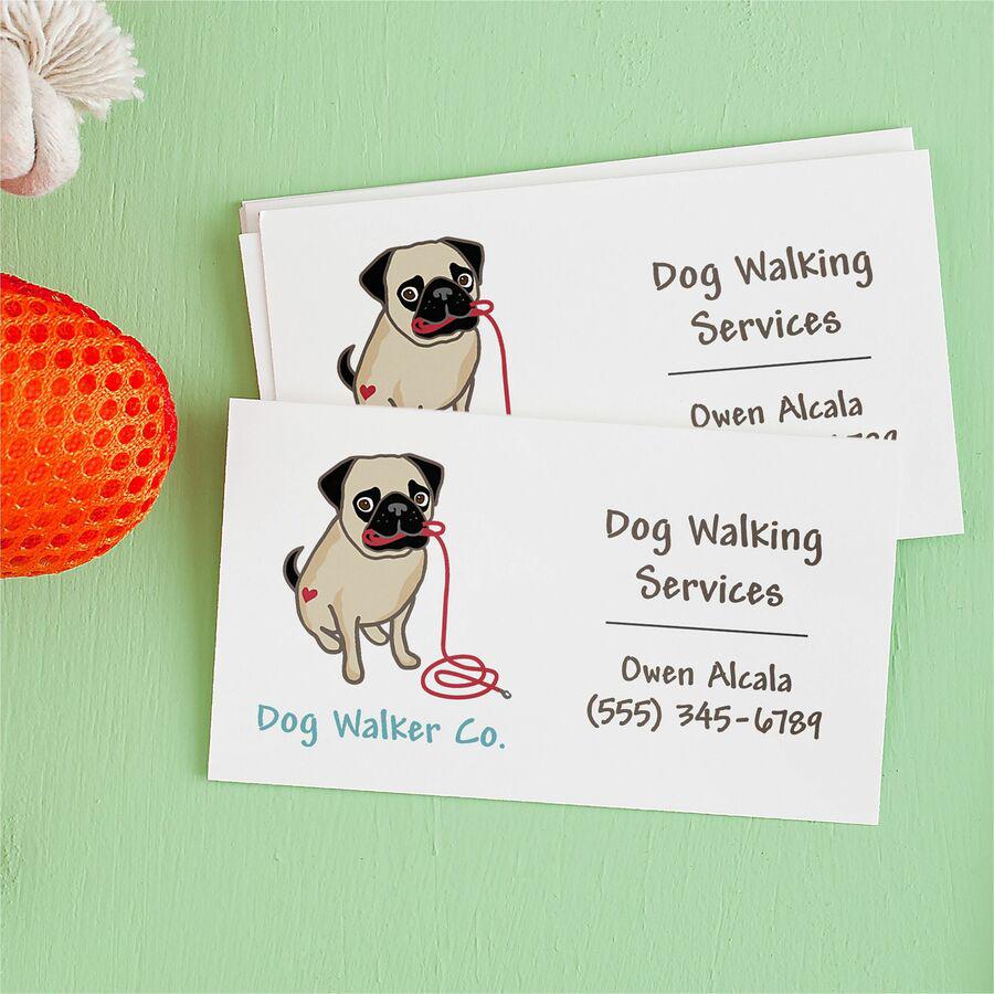 Avery&reg; Clean Edge Business Cards - 110 Brightness - 2" x 3 1/2" - Matte - 1000 / Box - Heavyweight, Rounded Corner, Smooth Edge, Jam-free, Smudge-free - White. Picture 2