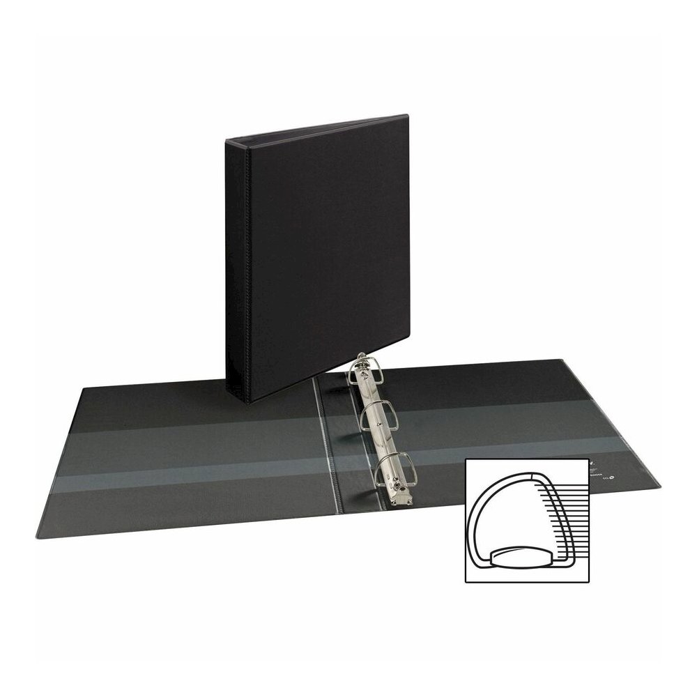 Avery&reg; Durable View Binder - EZD Rings - 1" Binder Capacity - Letter - 8 1/2" x 11" Sheet Size - 275 Sheet Capacity - 3 Ring - Fastener: D-Ring - Pocket: 4, Internal - Poly - Black - Recycled - Ea. Picture 4