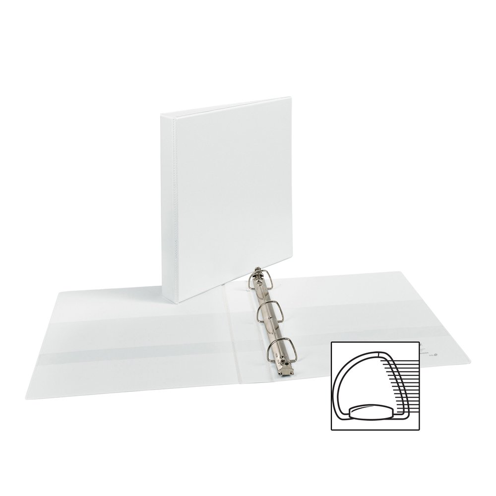 Avery&reg; Durable View Binder - EZD Rings - 1" Binder Capacity - Letter - 8 1/2" x 11" Sheet Size - 275 Sheet Capacity - 3 Ring - Fastener: D-Ring - Pocket: 4, Internal - Poly - White - Recycled - Ea. Picture 4