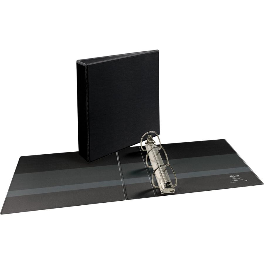 Avery&reg; Durable View Binder - EZD Rings - 2" Binder Capacity - Letter - 8 1/2" x 11" Sheet Size - 540 Sheet Capacity - 3 Ring - Fastener: D-Ring - Pocket: 4, Internal - Poly - Black - Recycled - Ea. Picture 2