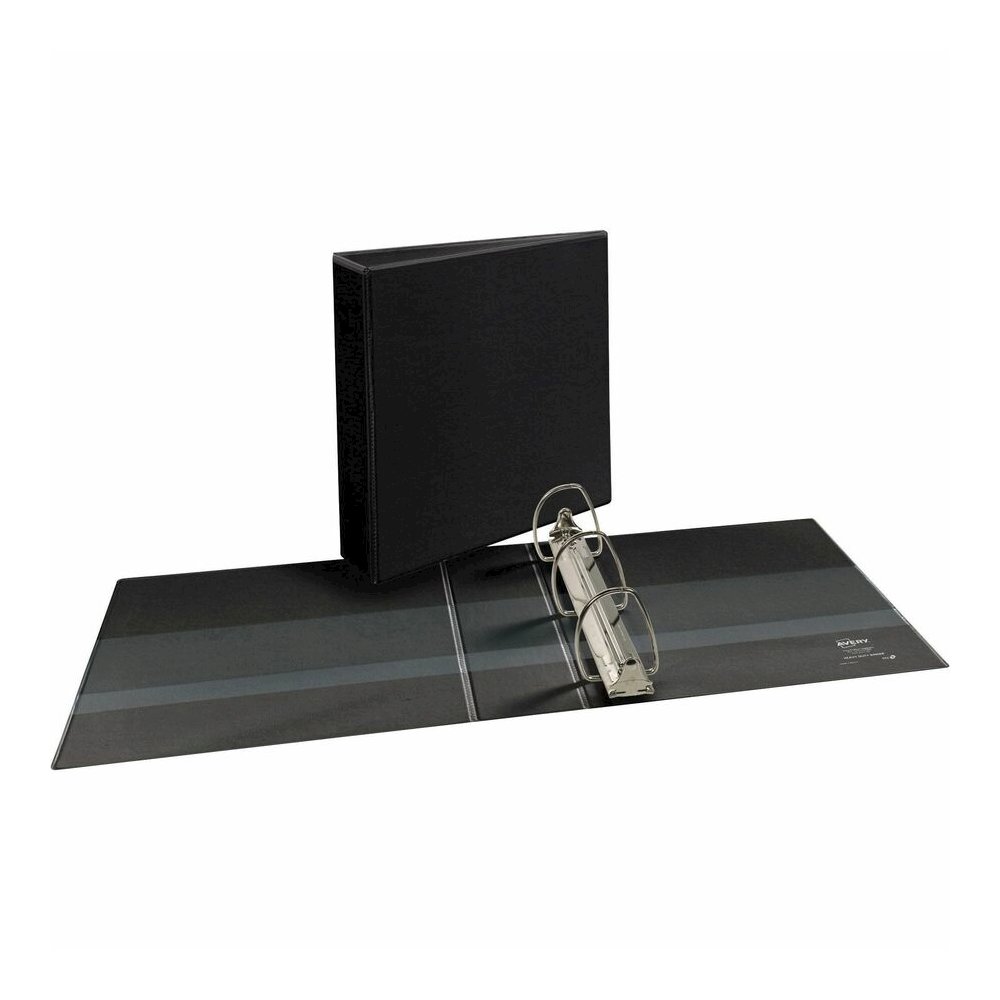 Avery&reg; Durable View Binder - EZD Rings - 3" Binder Capacity - Letter - 8 1/2" x 11" Sheet Size - 670 Sheet Capacity - 3 Ring - Fastener: D-Ring - Pocket: 4, Internal - Poly - Black - Recycled - Ea. Picture 3