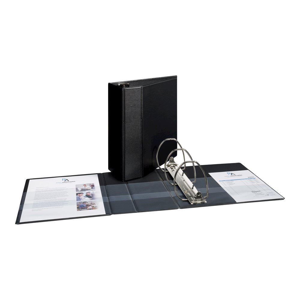 Avery&reg; Durable View Binder - EZD Rings - 5" Binder Capacity - Letter - 8 1/2" x 11" Sheet Size - 1050 Sheet Capacity - 3 Ring - Fastener: D-Ring - Pocket: 4, Internal - Poly - Black - Recycled - E. Picture 2
