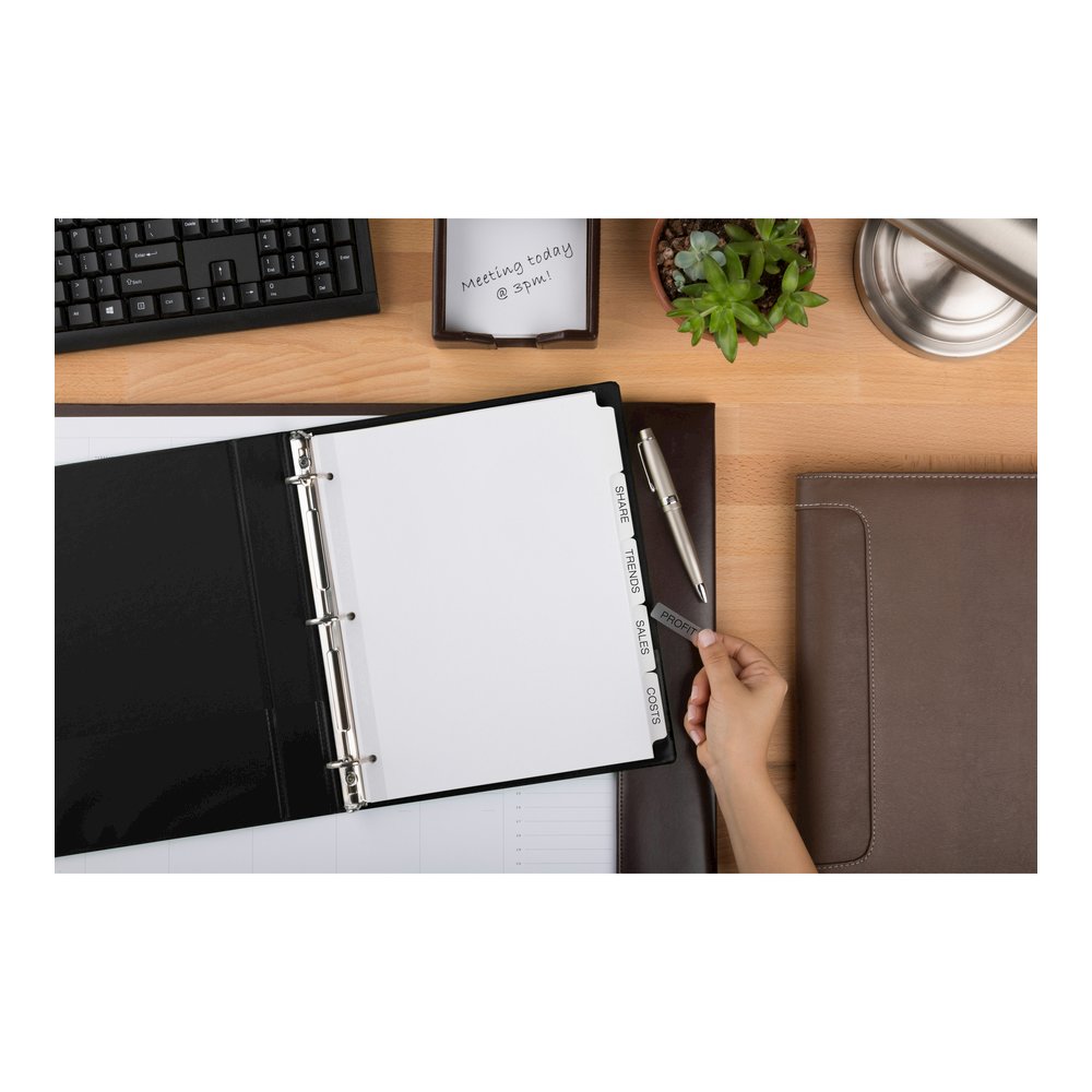 Avery&reg; Print & Apply Clear Label Dividers - Index Maker Easy Peel Printable Labels - 5 x Divider(s) - Blank Tab(s) - 5 Tab(s)/Set - 8.5" Divider Width x 11" Divider Length - Letter - White Divider. Picture 5