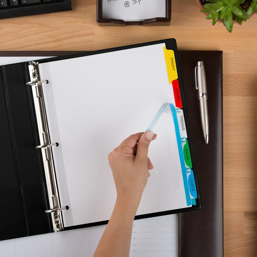 Avery&reg; Index Maker Index Divider - 125 x Divider(s) - 5 - 5 Tab(s)/Set - 8.5" Divider Width x 11" Divider Length - 3 Hole Punched - White Paper Divider - Multicolor Paper Tab(s) - 1 Box. Picture 7