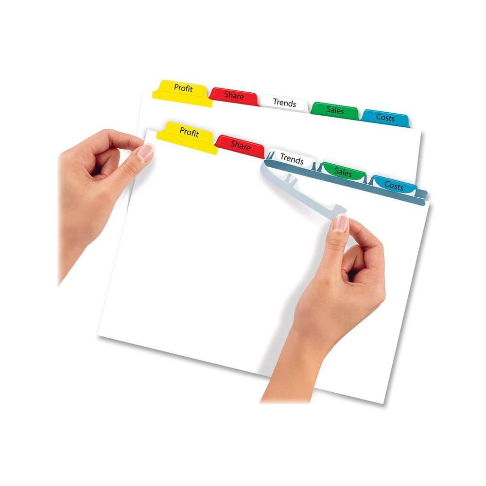 Avery&reg; Index Maker Index Divider - 200 x Divider(s) - 8 - 8 Tab(s)/Set - 8.5" Divider Width x 11" Divider Length - 3 Hole Punched - White Paper Divider - Multicolor Paper Tab(s) - 1 Box. Picture 2