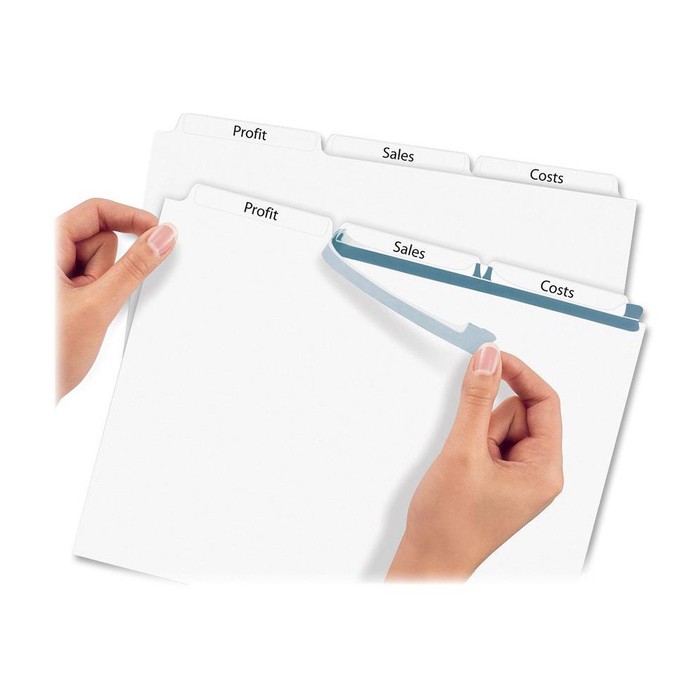 Avery&reg; Print & Apply Clear Label Dividers - Index Maker Easy Apply Label Strip - 15 x Divider(s) - 3 Blank Tab(s) - 3 Tab(s)/Set - 8.5" Divider Width x 11" Divider Length - Letter - 3 Hole Punched. Picture 4