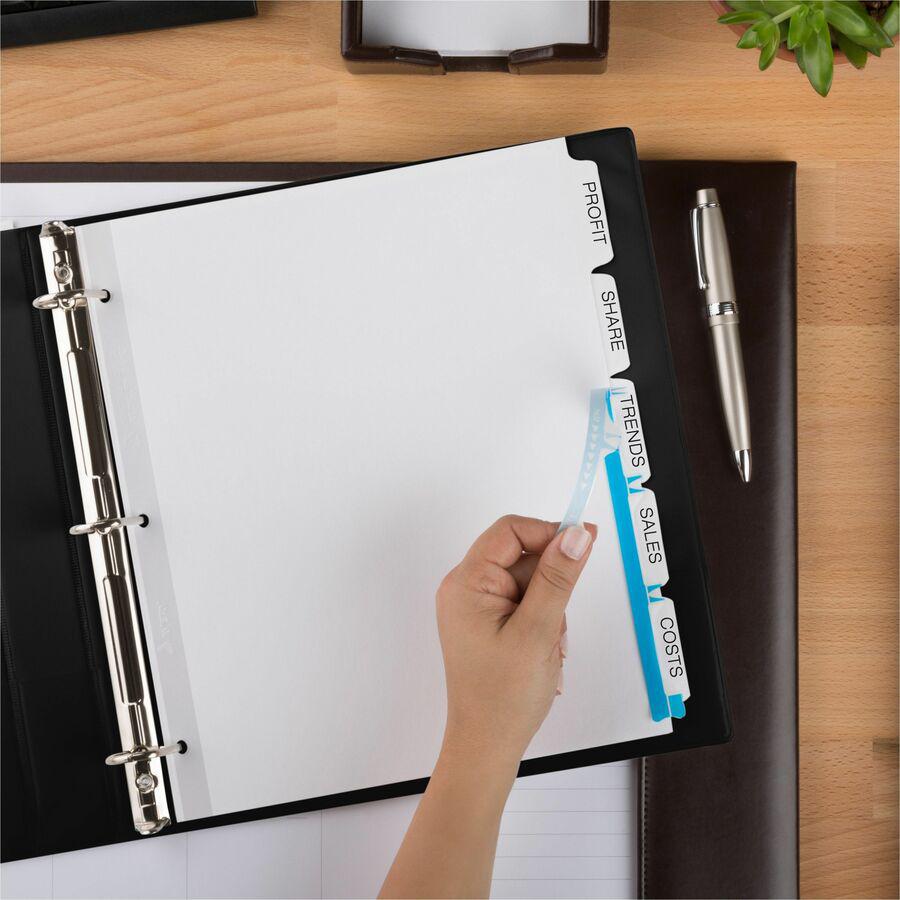 Avery&reg; Index Maker Index Divider - 25 x Divider(s) - Print-on Tab(s) - 5 - 5 Tab(s)/Set - 9.3" Divider Width x 11.25" Divider Length - 3 Hole Punched - White Paper Divider - White Paper Tab(s) - H. Picture 2