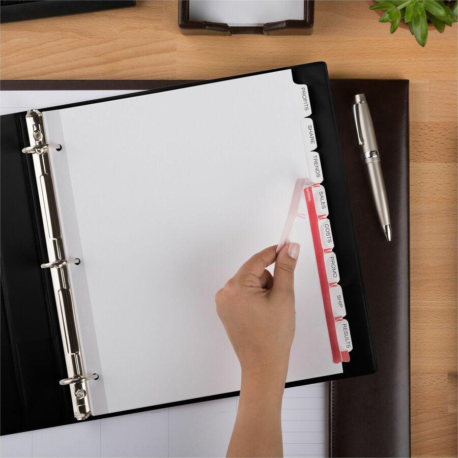 Avery&reg; Index Maker Index Divider - 40 x Divider(s) - 8 Print-on Tab(s) - 8 - 8 Tab(s)/Set - 9.3" Divider Width x 11.25" Divider Length - 3 Hole Punched - White Paper Divider - White Paper Tab(s) -. Picture 2