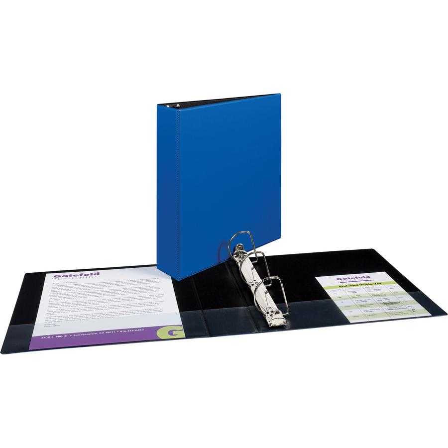 Avery&reg; Durable Binder - DuraHinge - 2" Binder Capacity - Letter - 8 1/2" x 11" Sheet Size - 500 Sheet Capacity - 3 x Slant D-Ring Fastener(s) - 2 Internal Pocket(s) - Blue - Recycled - Gap-free Ri. Picture 5