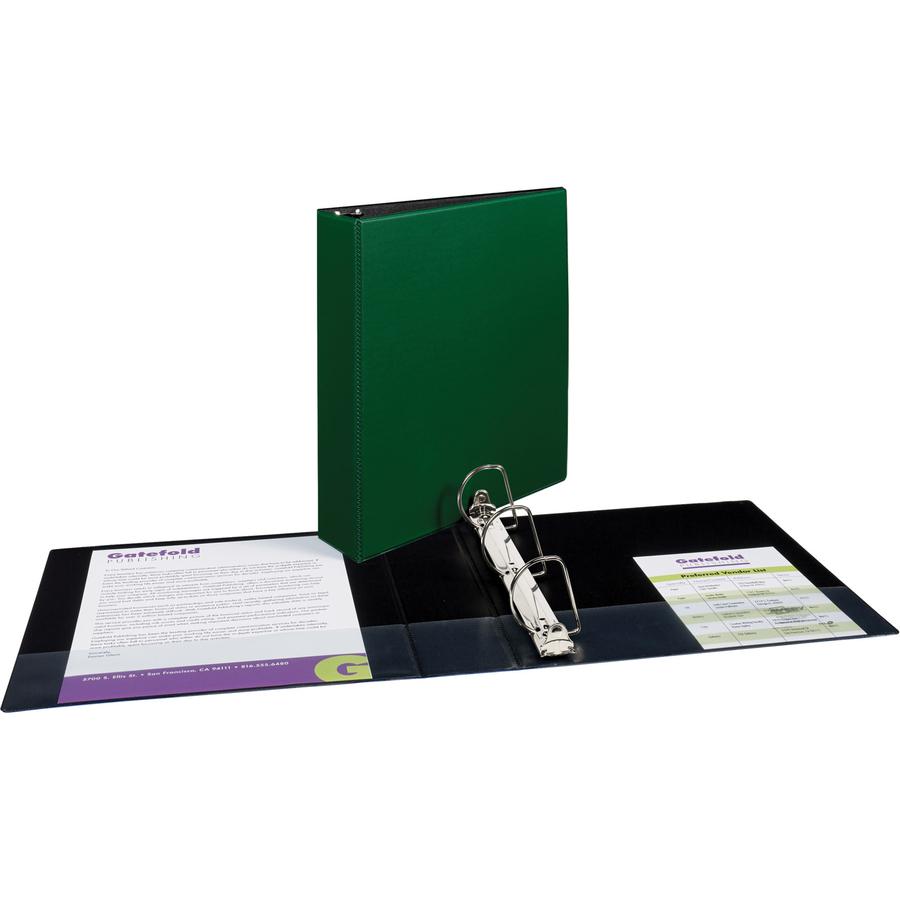 Avery&reg; Durable Binder - DuraHinge - 2" Binder Capacity - Letter - 8 1/2" x 11" Sheet Size - 500 Sheet Capacity - 3 x Slant D-Ring Fastener(s) - 2 Internal Pocket(s) - Green - Recycled - Gap-free R. Picture 2