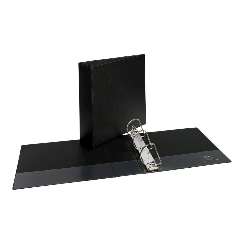Avery&reg; Durable Binder - DuraHinge - 3" Binder Capacity - Letter - 8 1/2" x 11" Sheet Size - 600 Sheet Capacity - 3 Ring - Fastener: Slant D-Ring - Pocket: 2, Internal - Black - 1.98 lb - Recycled . Picture 4