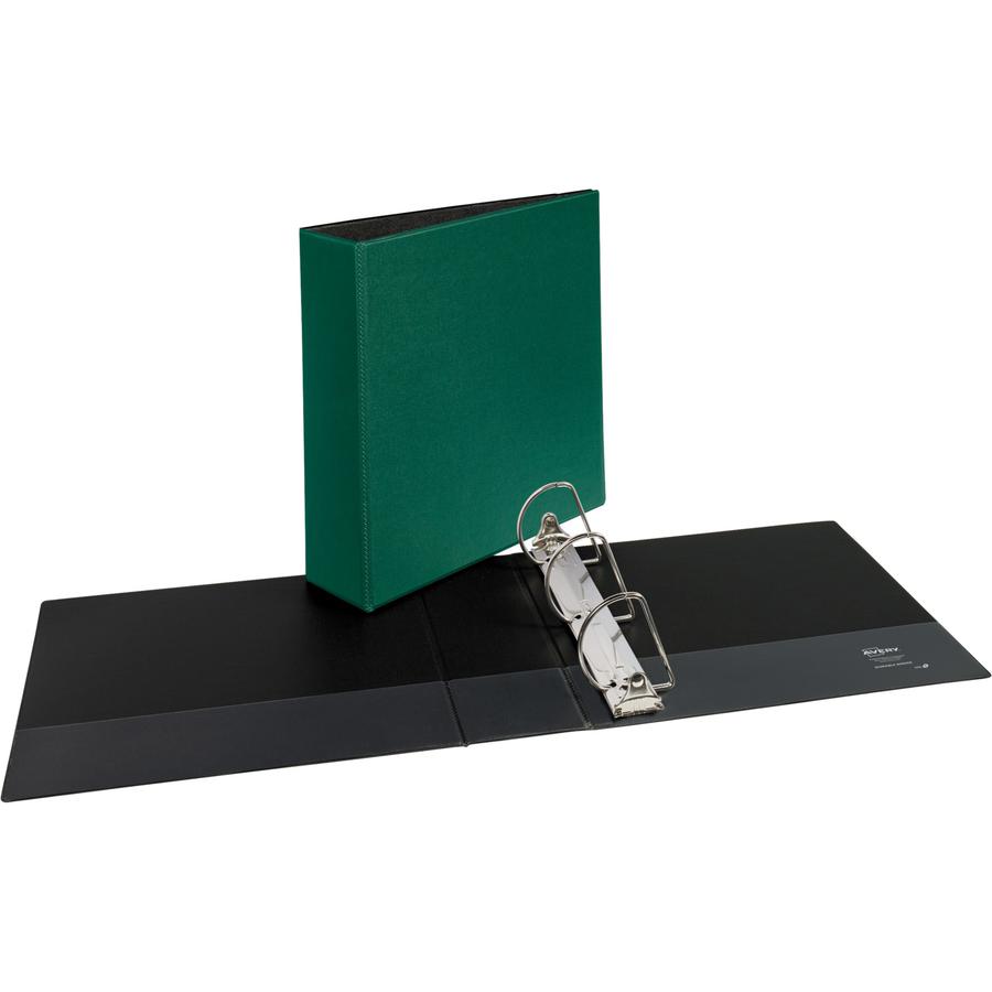 Avery&reg; Durable Binder - DuraHinge - 3" Binder Capacity - Letter - 8 1/2" x 11" Sheet Size - 600 Sheet Capacity - 3 x Slant D-Ring Fastener(s) - 2 Internal Pocket(s) - Green - 1.98 lb - Recycled - . Picture 4